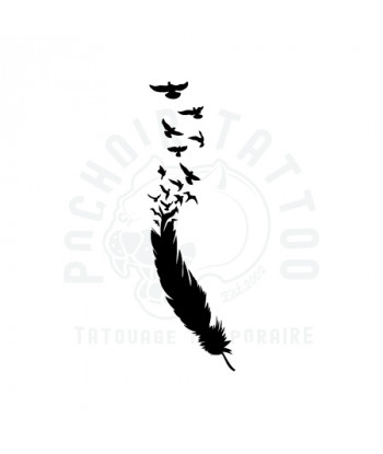 pochoir adhesif plume et envolee oiseaux-pochoir tattoo