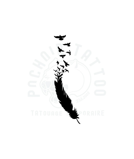 pochoir adhesif plume et envolee oiseaux-pochoir tattoo