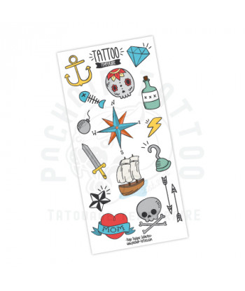 planche de tattoo a transférer avec de l'eau, facile a appliquer