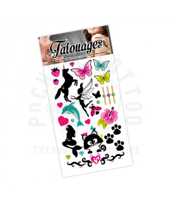 planche de tattoo a transférer avec de l'eau, facile a appliquer