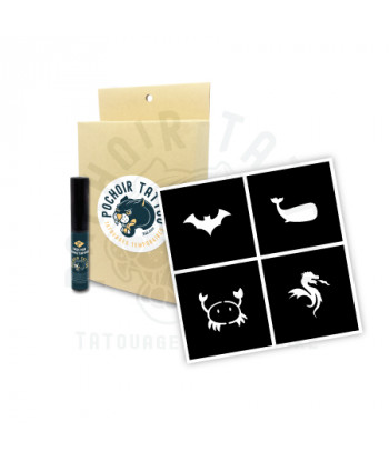 pochoir tattoo - Kit complet pour tatouage temporaire au pochoir