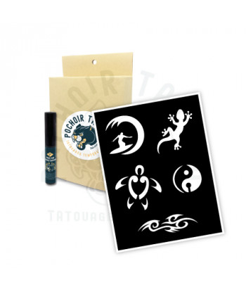 pochoir tattoo - Kit complet pour tatouage temporaire au pochoir