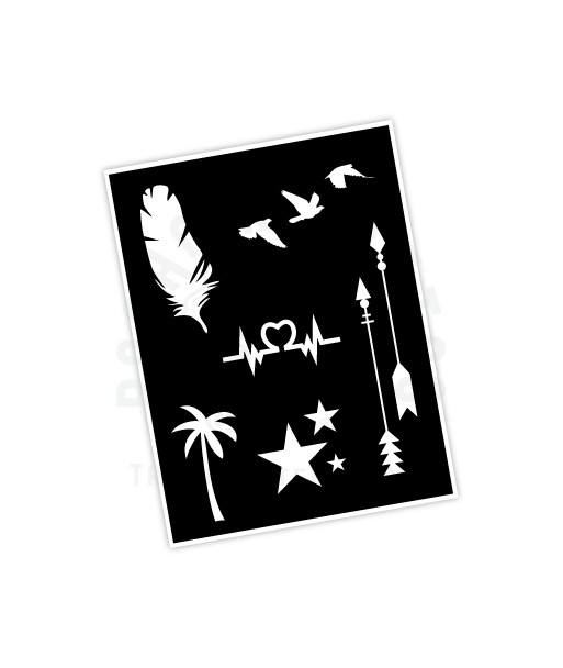 planche de pochoir pour tatouage éphémère - pochoir tattoo