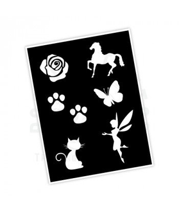 planche de pochoir pour tatouage éphémère - pochoir tattoo
