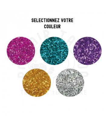 Sachet contenant 3 grammes de paillettes cosmétiques pour tatouage au pochoir 5 couleurs au choix.Les paillettes sont fines et s