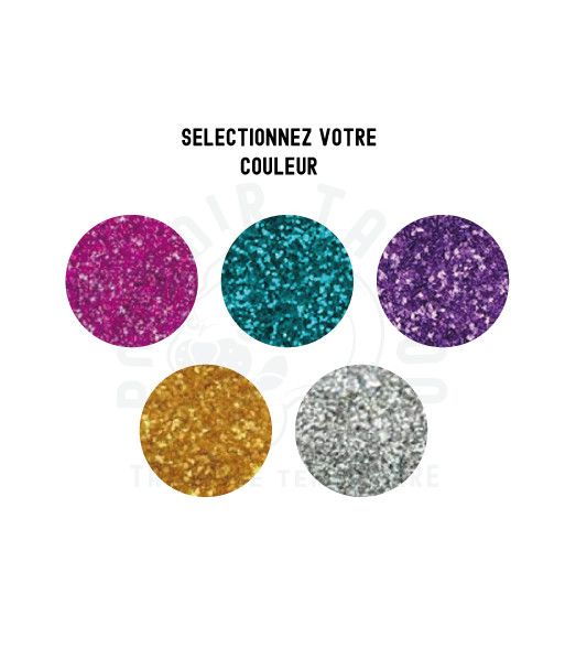 Sachet contenant 3 grammes de paillettes cosmétiques pour tatouage au pochoir 5 couleurs au choix.Les paillettes sont fines et s